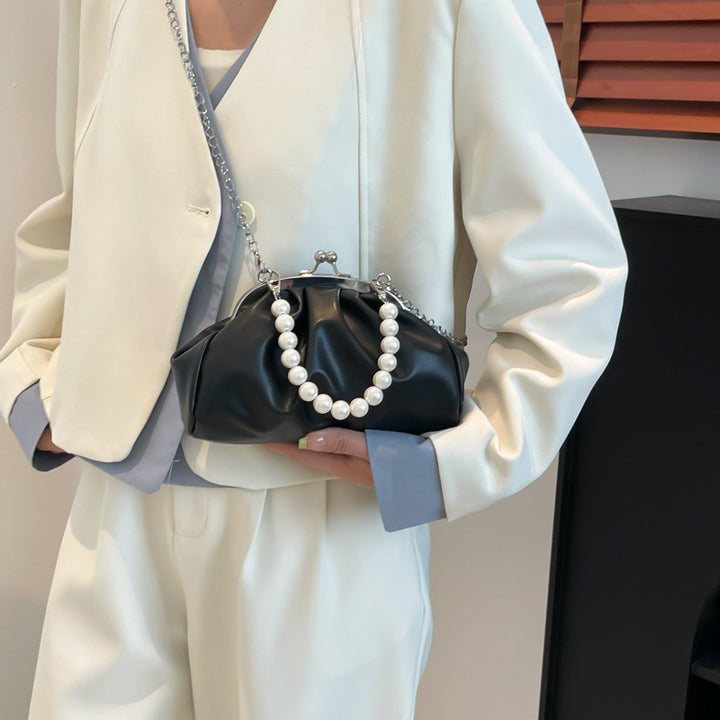 Damen elegante Umhängetasche mit Perlenakzenten und glänzendem Verschluss Nord Taschen