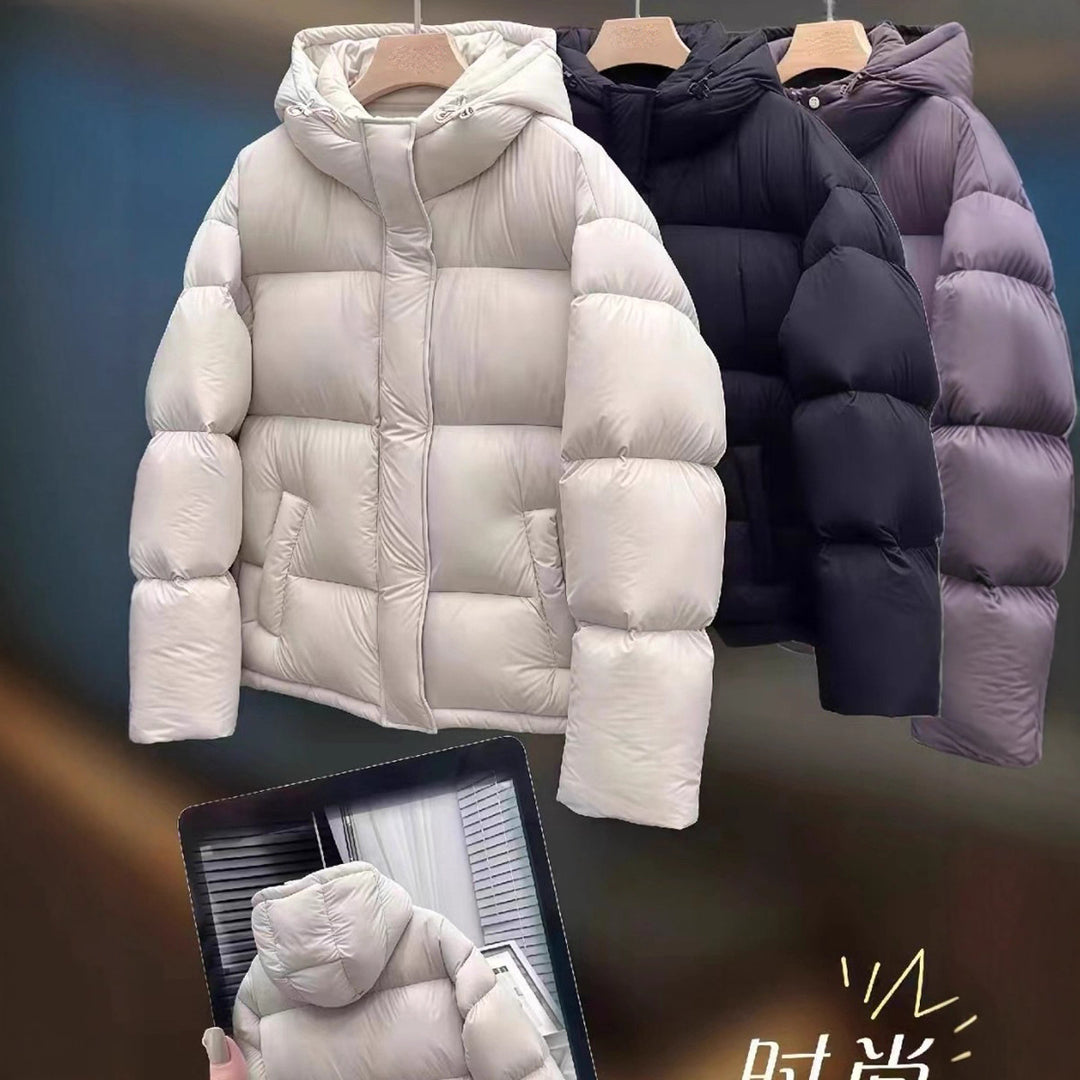 Damen Stilvolle Daunenjacke mit Kapuze Nord Taschen