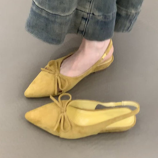 Damen Sling-Ballerinas mit dekorativem Schleifendetail und komfortablem Fußbett