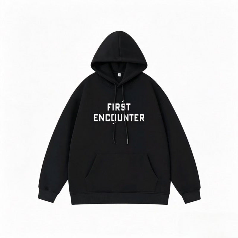 Unisex Oversize-Kapuzenpullover mit großem Frontprint, Kängurutasche und gerippten Bündchen Nord Taschen