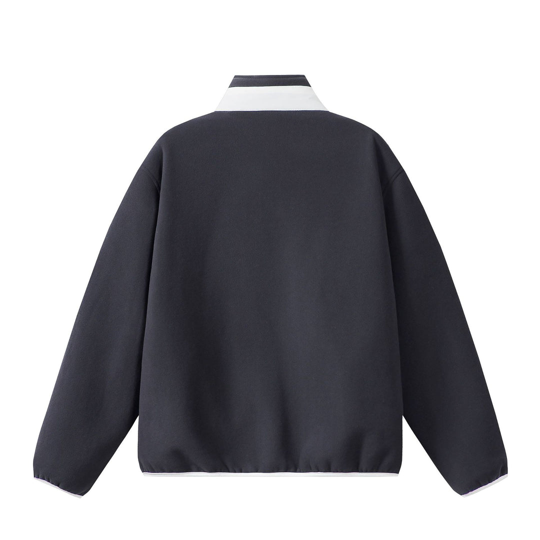 Unisex Oversize Fleece-Zipjacke mit Stehkragen und Kontrastpaspel Nord Taschen