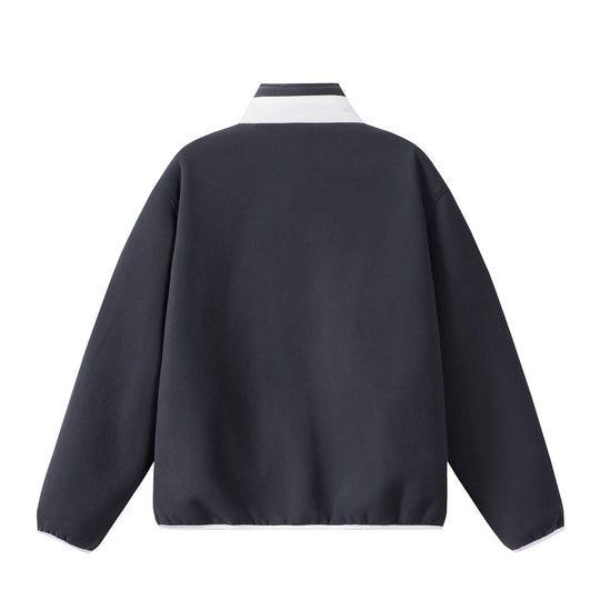Unisex Oversize Fleece-Zipjacke mit Stehkragen und Kontrastpaspel Nord Taschen