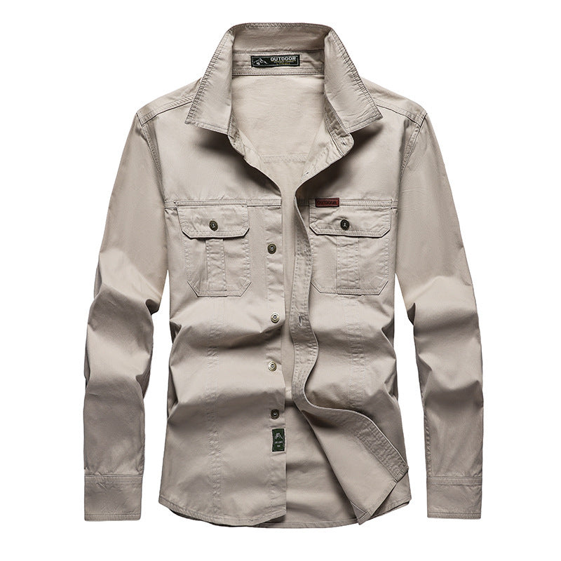 Herren  Hemdjacke aus robustem Baumwoll-Twill mit verstärkten Brusttaschen Nord Taschen