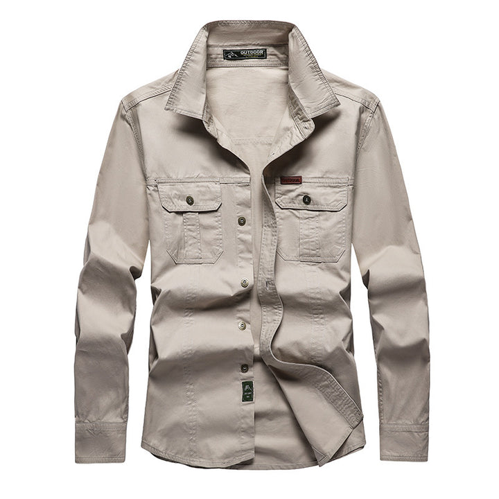 Herren  Hemdjacke aus robustem Baumwoll-Twill mit verstärkten Brusttaschen Nord Taschen