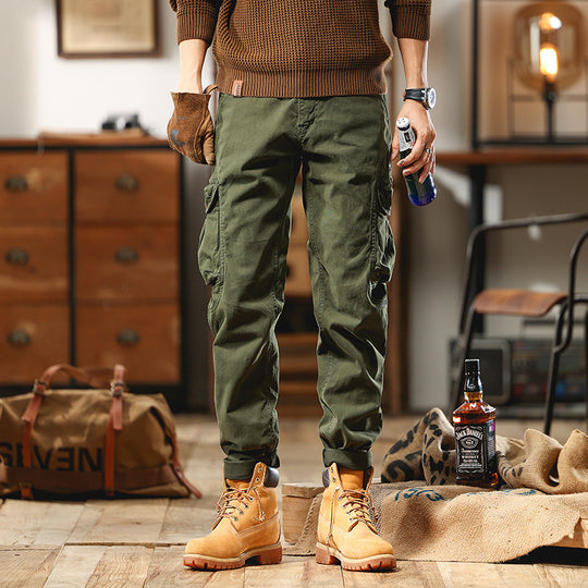 Herren Slim-Fit Cargo-Hose aus Baumwoll-Twill mit Multifachtaschen Nord Taschen