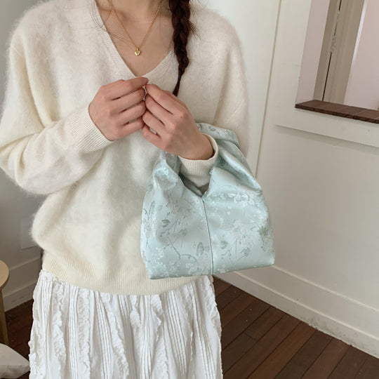 Damen Hobo-Tasche aus luxuriösem, blütenverziertem Stoff Nord Taschen