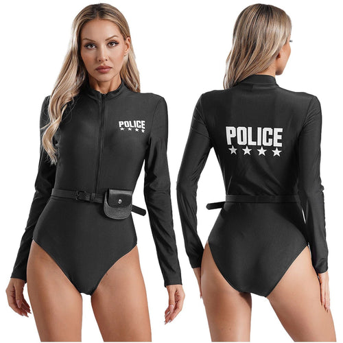 Damen Polizei-Kostüm mit figurbetontem Schnitt und praktischen Zubehör Nord Taschen