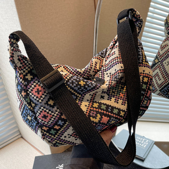 Damen Hobo-Tasche mit buntem geometrischem Muster Nord Taschen