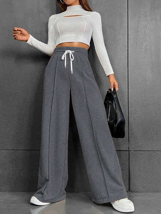 Damen Lässige weite Sweatpants mit verstellbarem Bund Nord Taschen