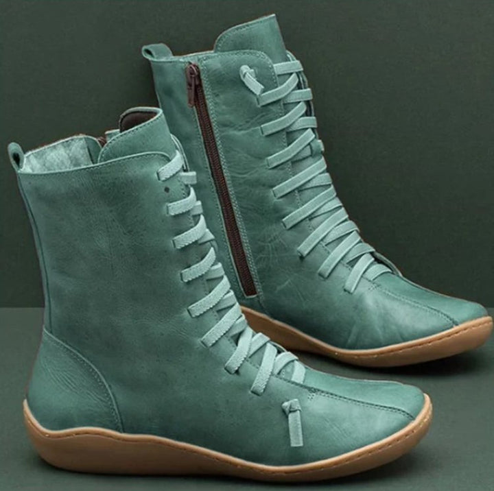 Damen nan knöchelhohe Schnür-Boots mit seitlichem Reißverschluss und stoßdämpfender Gummisohle Nord Taschen