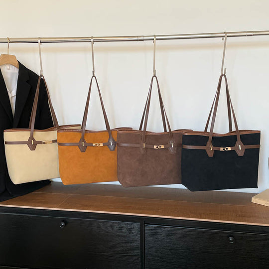Damen vielseitige Tote-Tasche aus weichem Wildleder Nord Taschen