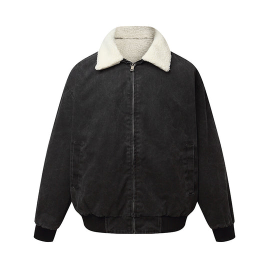 Unisex Wattierte Boxy-Bomberjacke mit Teddykragen Nord Taschen