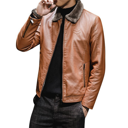 Herren modische und warme Lederjacke Nord Taschen