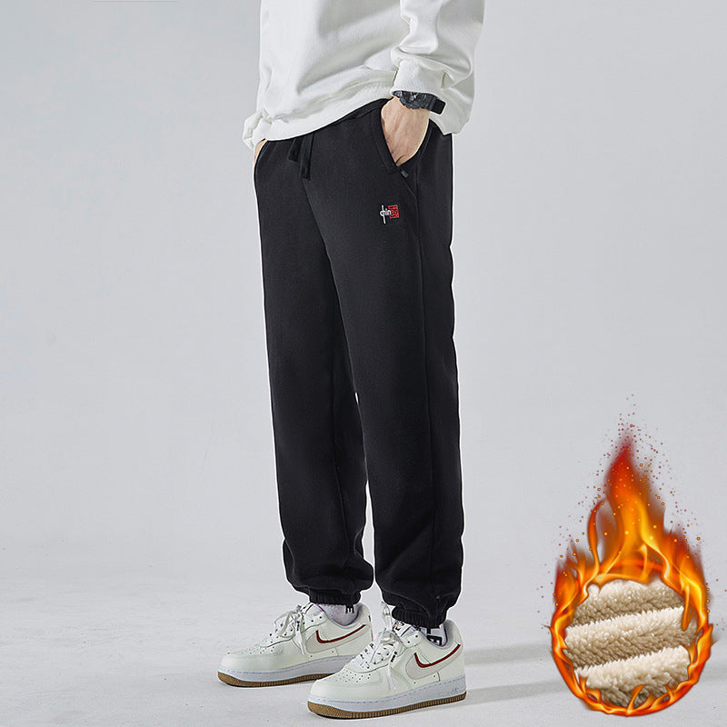 Herren Gefütterte Sweatpants mit Sherpa‑Innenfutter und elastischen Bündchen Nord Taschen