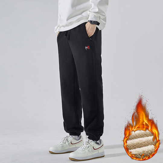 Herren Gefütterte Sweatpants mit Sherpa‑Innenfutter und elastischen Bündchen Nord Taschen