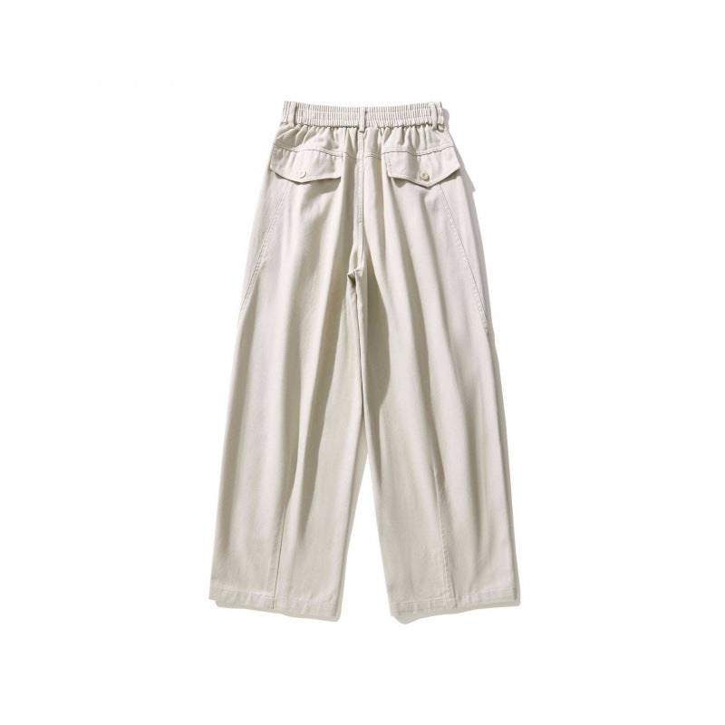 Damen Weite Bundfaltenhose mit hohem Bund und geradem weitem Bein Nord Taschen