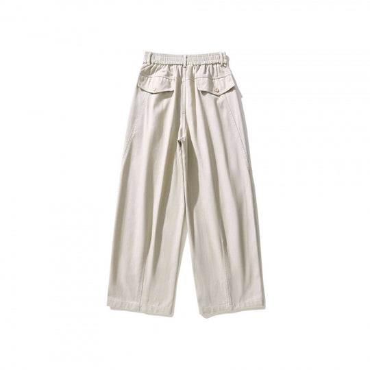 Damen Weite Bundfaltenhose mit hohem Bund und geradem weitem Bein Nord Taschen