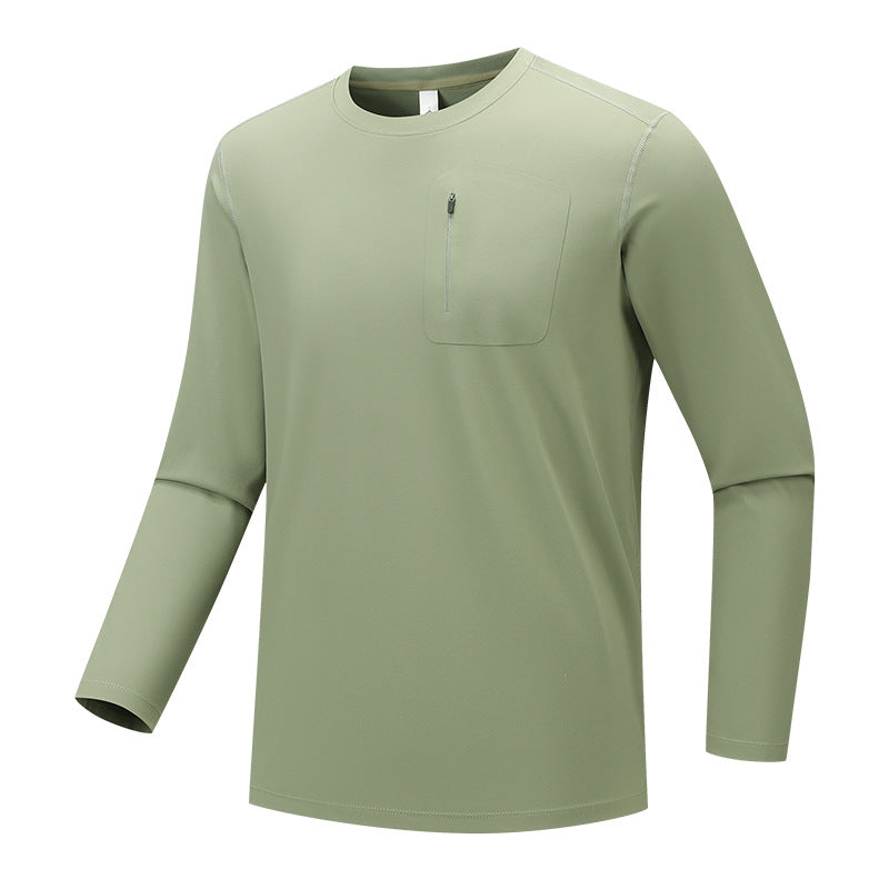 Herren Multifunktionales Langarm-Techshirt mit Brust-Reißverschlusstasche Nord Taschen