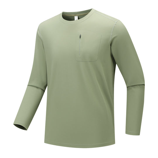 Herren Multifunktionales Langarm-Techshirt mit Brust-Reißverschlusstasche Nord Taschen