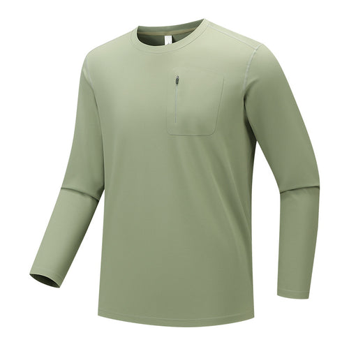 Herren Multifunktionales Langarm-Techshirt mit Brust-Reißverschlusstasche Nord Taschen