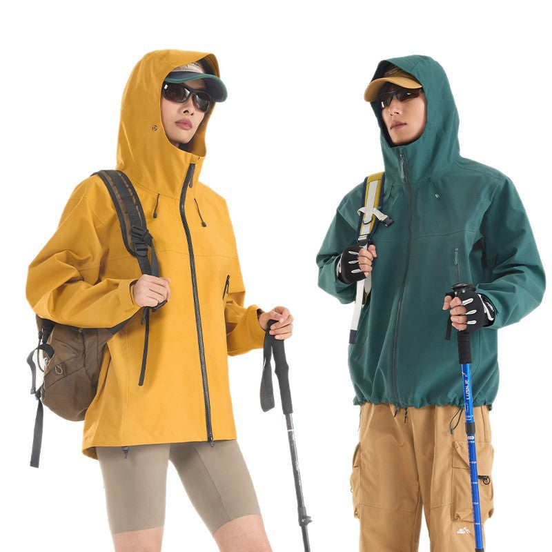 Damen Leichte technische Regenjacke im Oversize-Utility-Schnitt mit verstellbarer Kapuze Nord Taschen