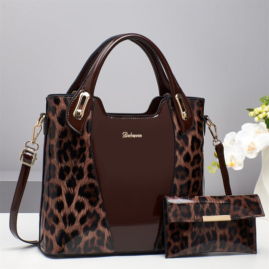 Damen trendige Handtasche mit elegantem Leopardenmuster und abnehmbarer Clutch Nord Taschen
