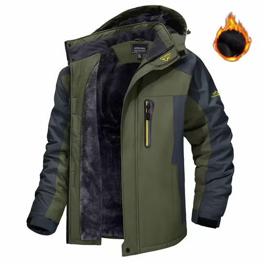 Herren Trekkingparka mit warmem Teddyfutter, abnehmbarer Kapuze und wasserdichter Softshell-Außenschicht Nord Taschen