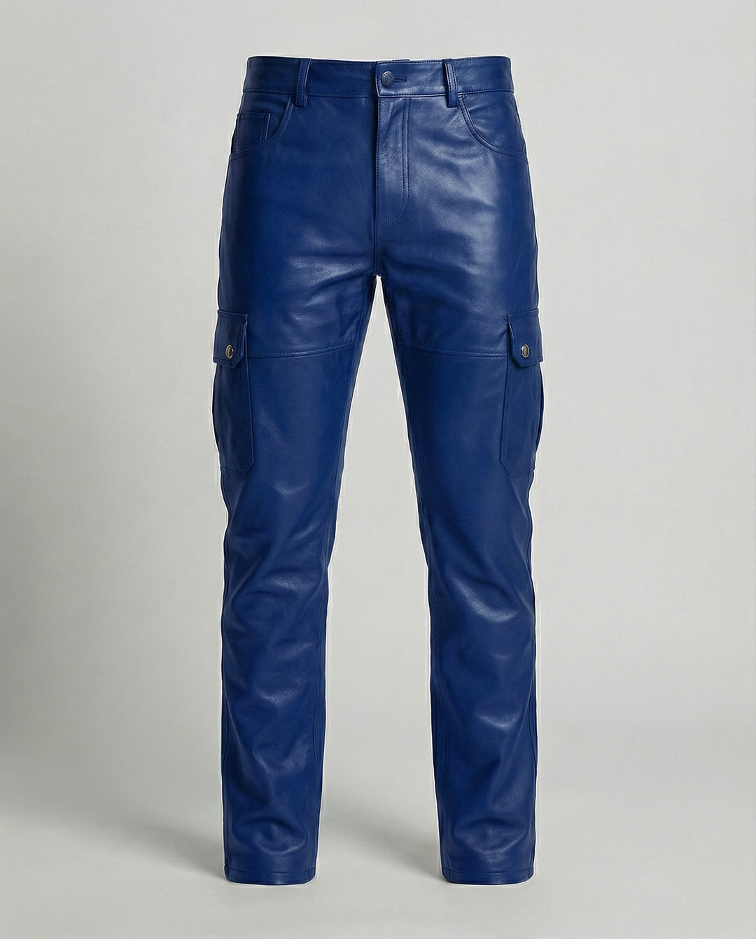 Herren Kunstleder Cargo-Hose mit Seitentaschen