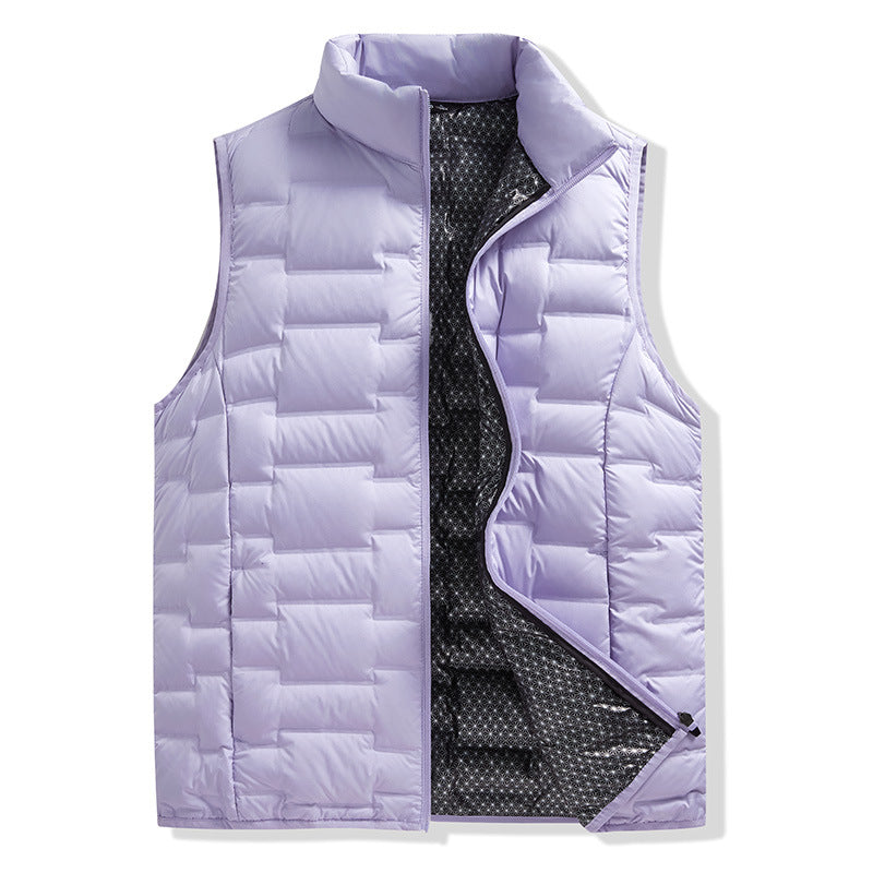 Herren Ultraleichte gesteppte Thermoweste mit reflektierendem Innenfutter und Stehkragen Nord Taschen