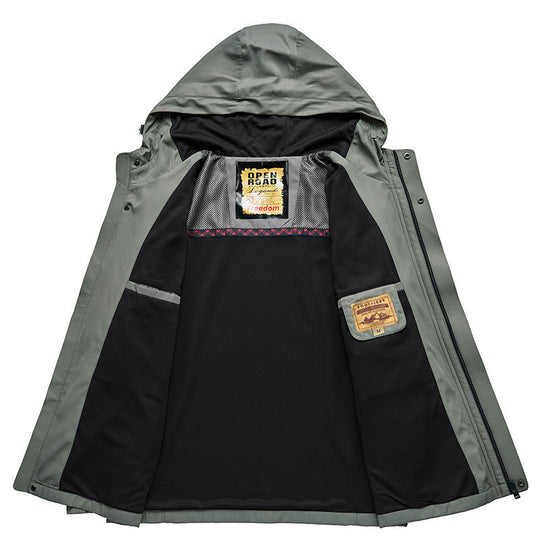 Herren leichte wasserabweisende Softshelljacke mit Kapuze, winddichtem Schnitt und Reißverschlusstaschen Nord Taschen