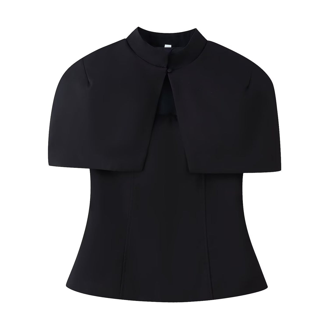 Damen Top mit Capelet-Überwurf und taillierter Peplum‑Silhouette Nord Taschen