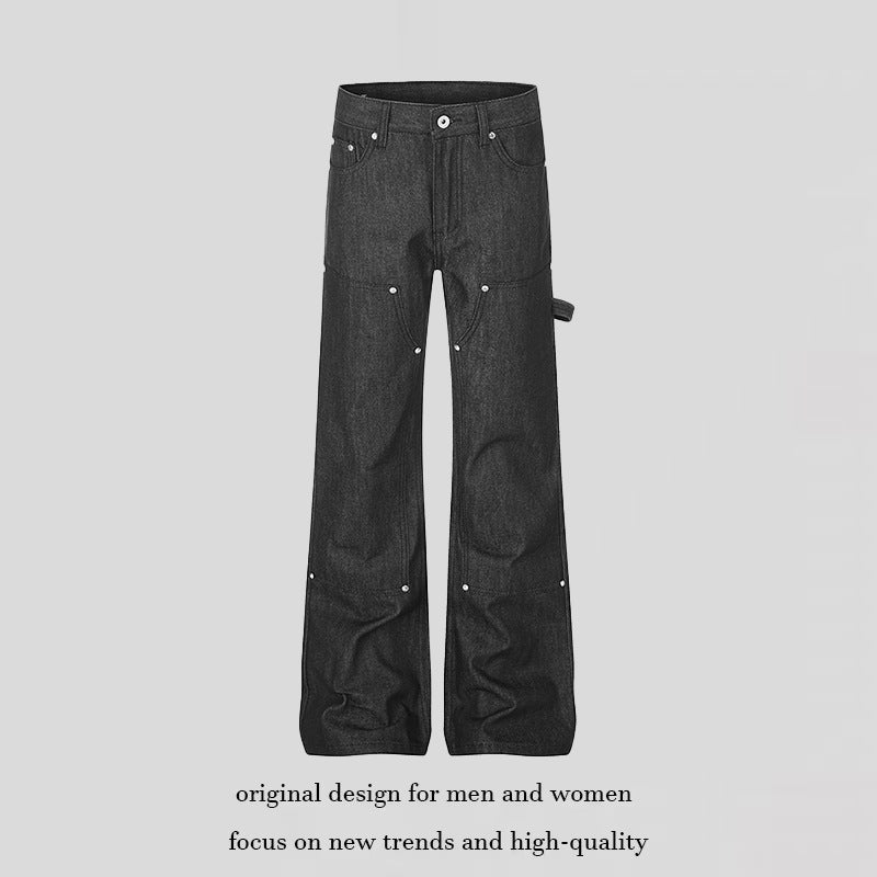 Damen Weite Carpenter-Jeans im Palazzo‑Schnitt mit Nagel‑/Hammerlasche und verstärkten Kniepartien Nord Taschen