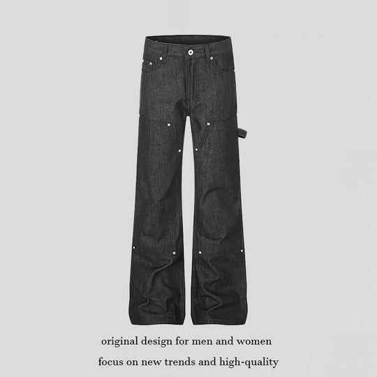 Damen Weite Carpenter-Jeans im Palazzo‑Schnitt mit Nagel‑/Hammerlasche und verstärkten Kniepartien Nord Taschen