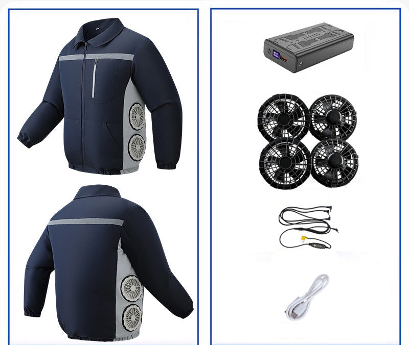 Unisex nan kühlende Ventilationsjacke mit integrierten seitlichen Lüftern und atmungsaktivem Funktionsmaterial Nord Taschen