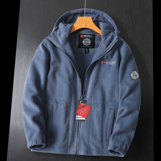 Damen Kapuzen-Fleecejacke mit Teddyfutter und durchgehendem Reißverschluss Nord Taschen