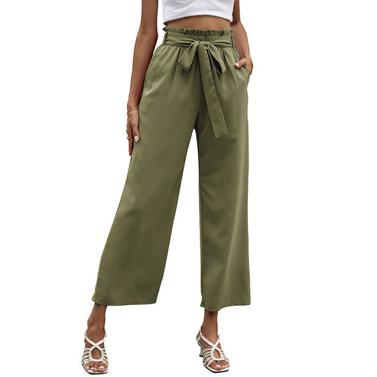 Damen Elegante Palazzo-Hose mit Taillengürtel Nord Taschen
