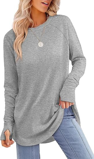 Damen lässiger Langarmshirt mit modernem Schnitt