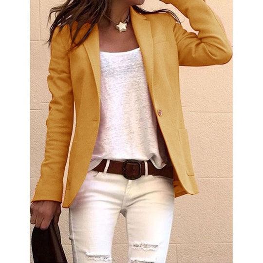 Damen Taillierter Ein-Knopf-Blazer mit aufgesetzten Taschen Nord Taschen