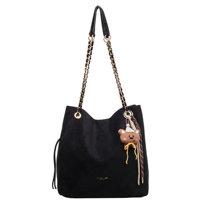 Damen elegante Hobo-Tasche aus Samt mit einzigartigem Anhänger Nord Taschen