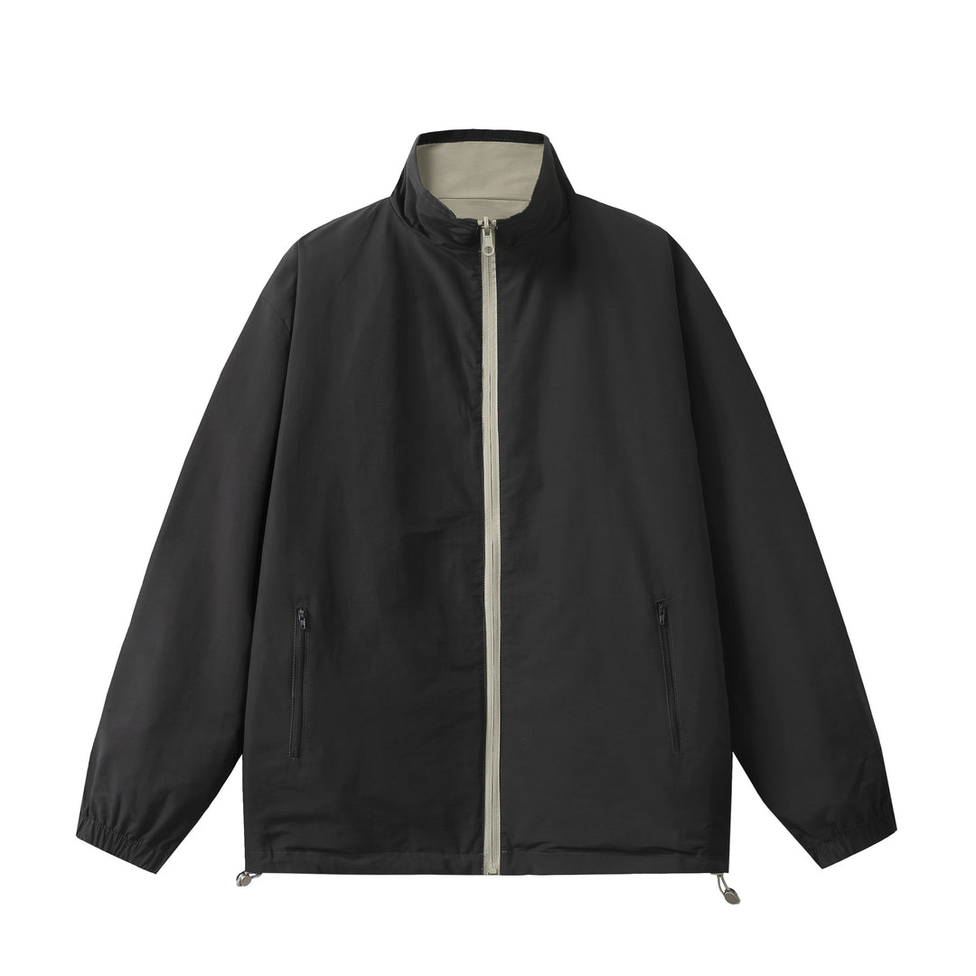 Unisex Leichter Boxy-Windbreaker mit hohem Stehkragen und Kordelzug Nord Taschen
