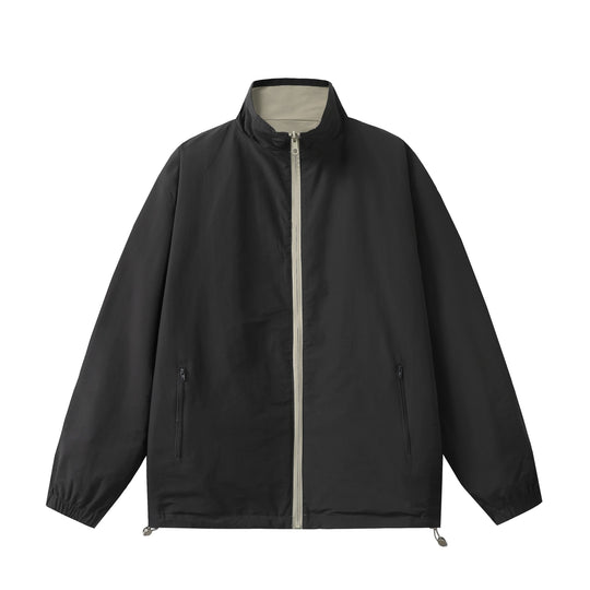 Unisex Leichter Boxy-Windbreaker mit hohem Stehkragen und Kordelzug Nord Taschen