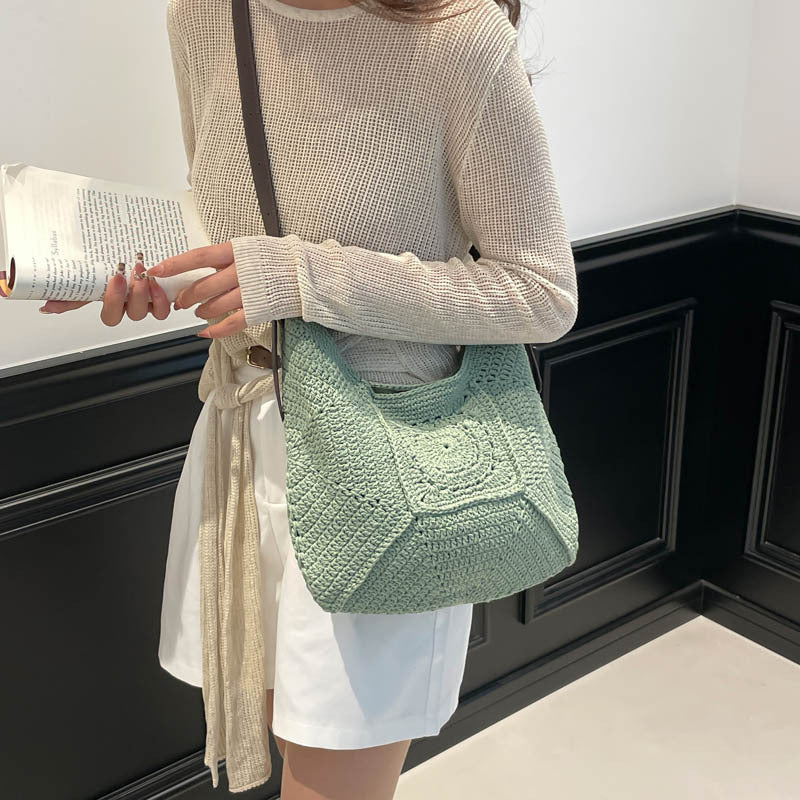Damen Häkel-Handtasche mit strukturiertem Design und verstellbarem Schulterriemen Nord Taschen