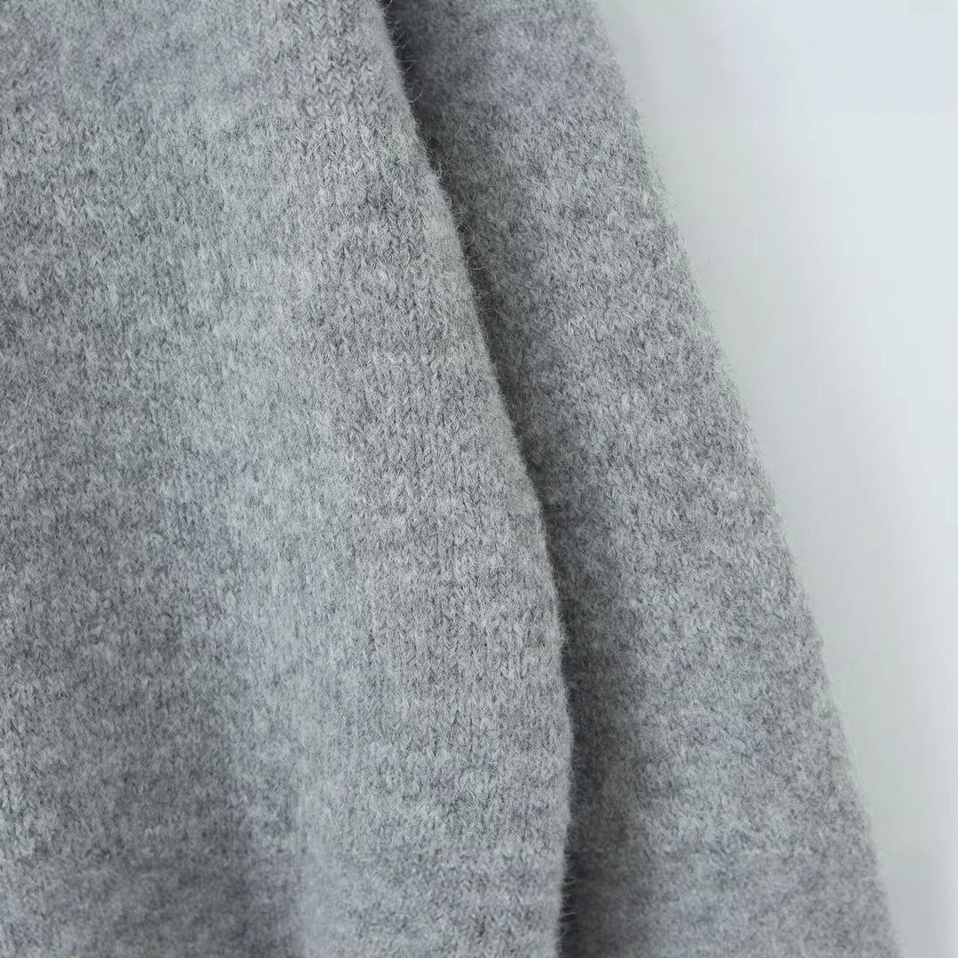 Damen Oversize Mohair‑Optik Pullover mit Rundhalsausschnitt und Raglanärmeln Nord Taschen
