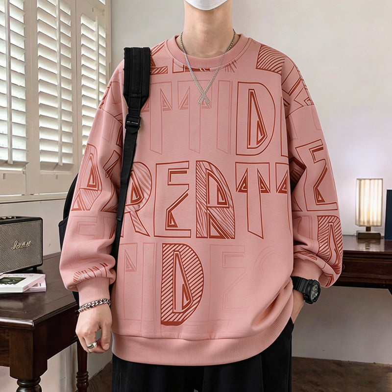 Herren Oversized-Sweatshirt mit großflächigem Lettering-Print und geripptem Saum Nord Taschen