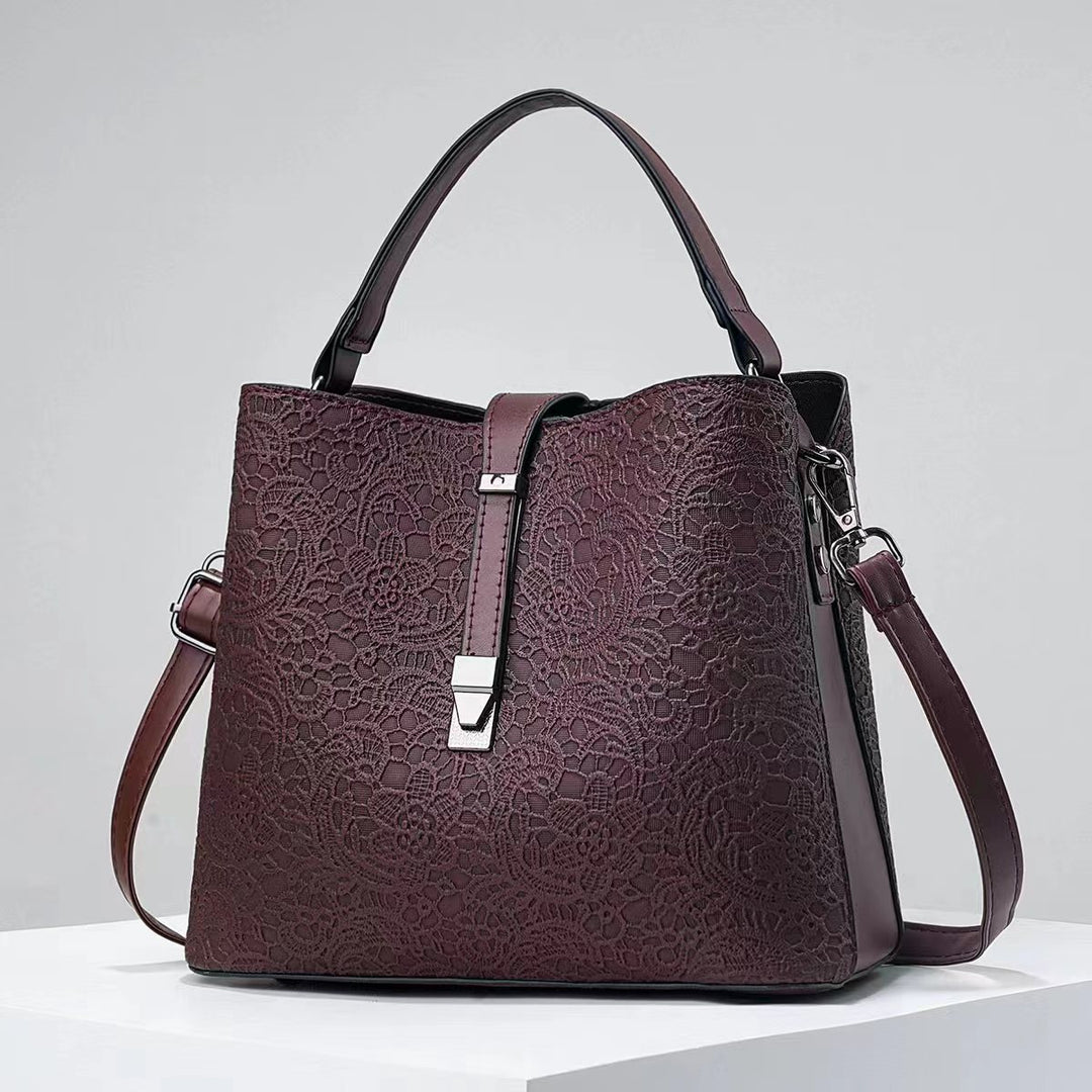Damen elegante Handtasche mit floralen Spitzenakzenten Nord Taschen