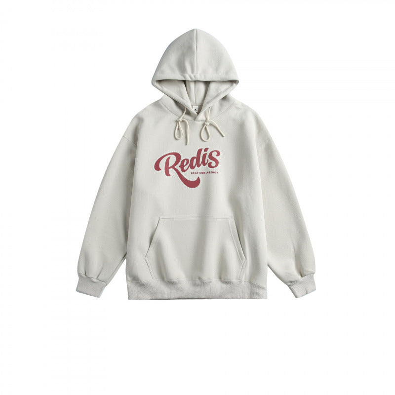 Unisex Oversize-Kapuzenpullover mit Kängurutasche, Logoprint und breitem Rippbund Nord Taschen