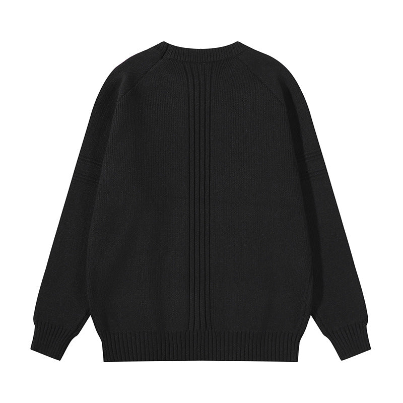 Unisex Grobgestrickter Oversize-Pullover mit Raglanärmeln und strukturierten Einsatznähten Nord Taschen