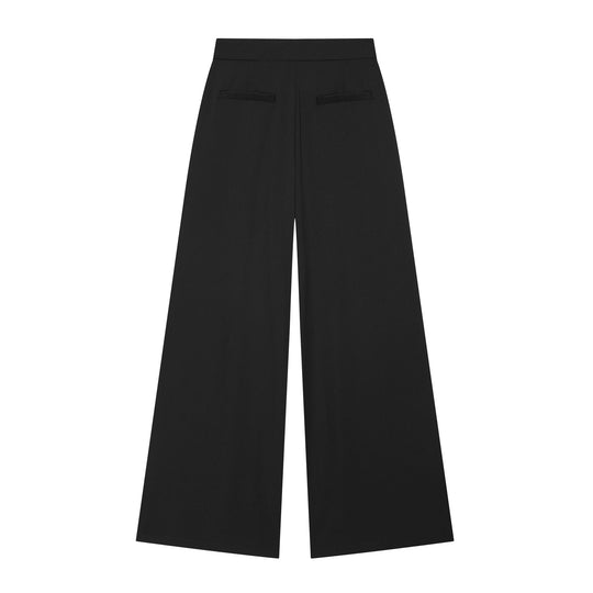 Damen 30+ elegante High‑Waist Culottehose mit Vordernaht, Bundfalte und weitem Bein Nord Taschen