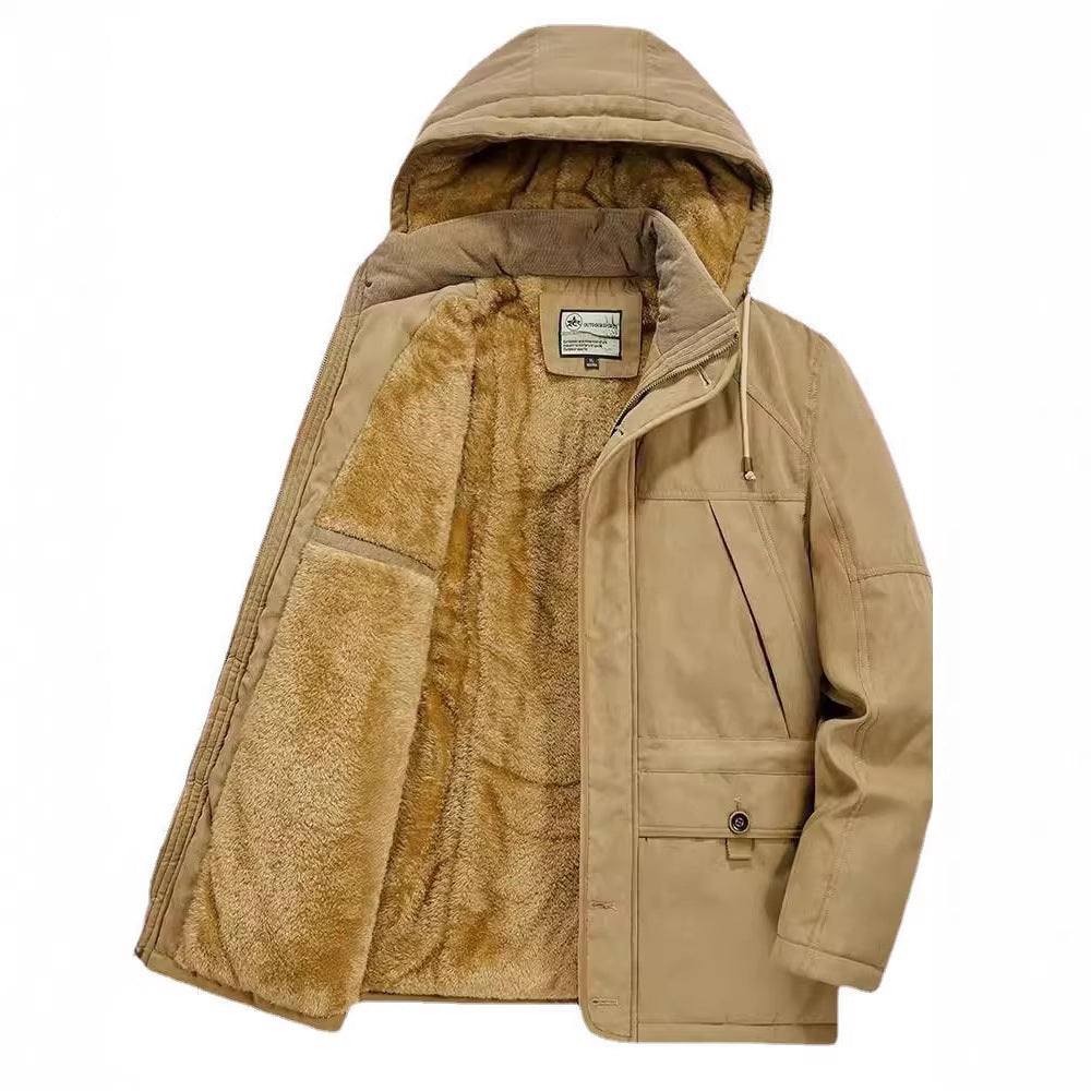 Herren Winterparka mit Teddyfell-Innenfutter und Kapuze Nord Taschen