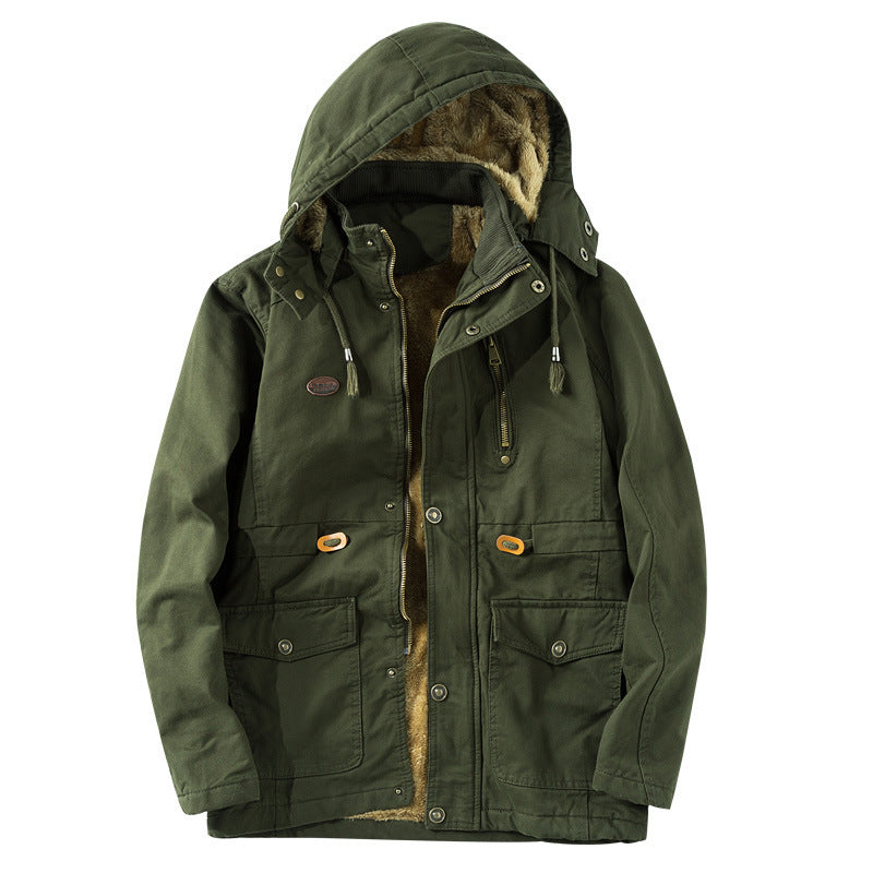 Herren Outdoor-Parka im Field-Style mit Teddyfutter und Utility-Taschen Nord Taschen